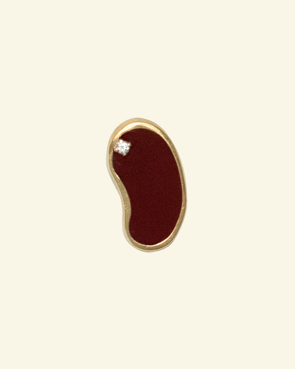 Diamond & Enamel Bean Stud